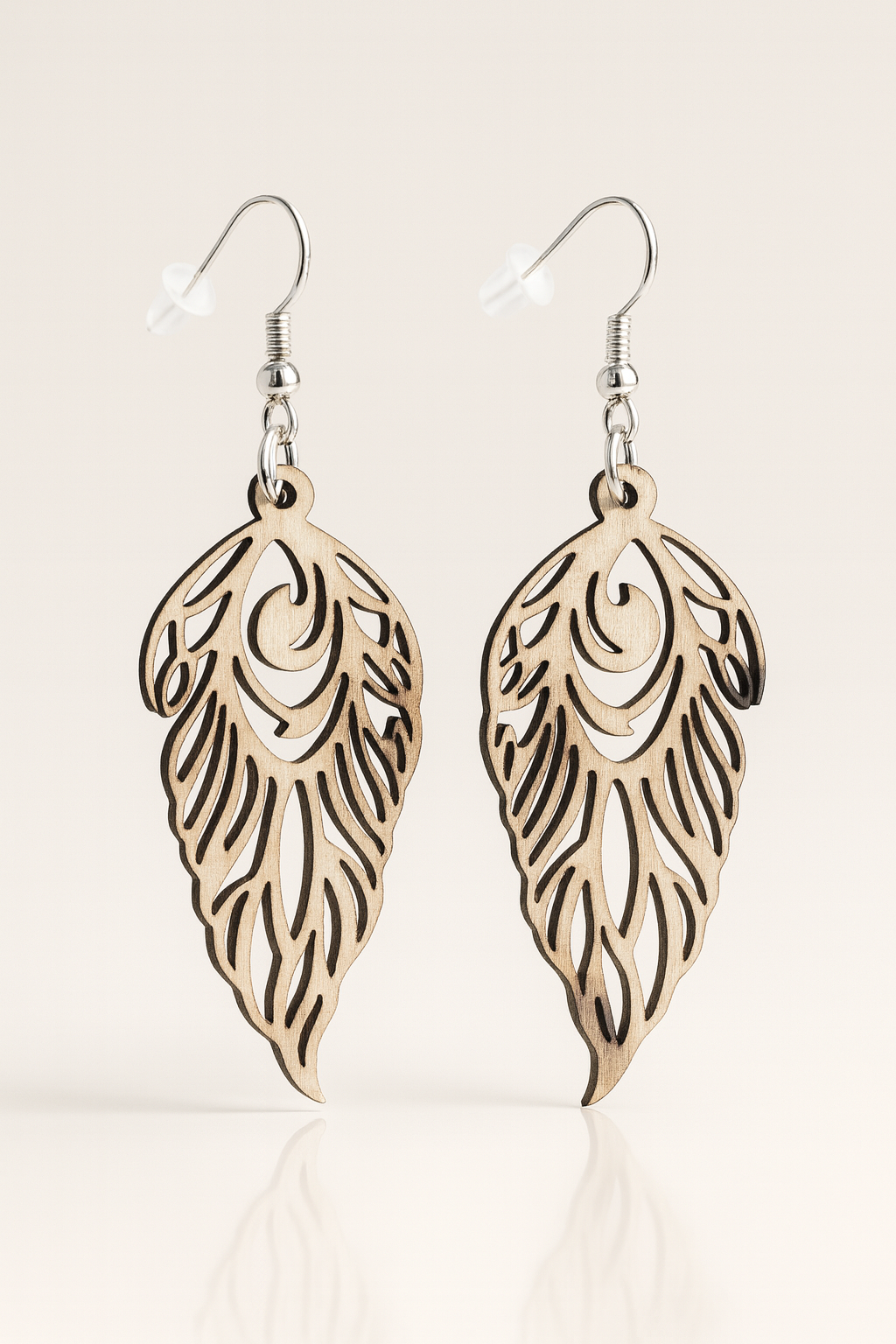 Leichte Holzohrringe aus 2mm Pappelsperrholz – handgefertigt & gelasert – Boho, Tropfen, Blätter, Blumen & geometrische Designs