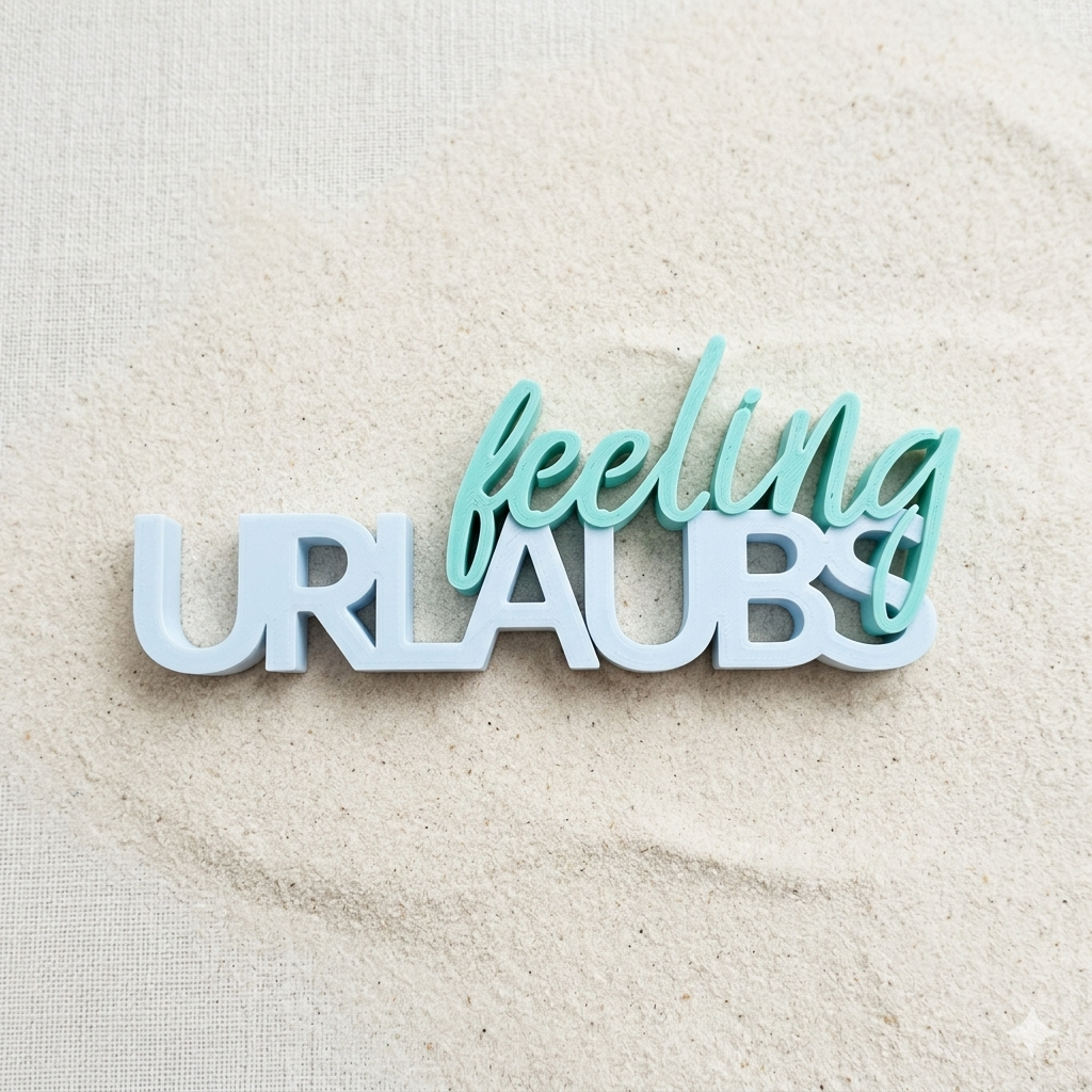 Urlaubsfeeling – 3D-Schriftzug für Zuhause, Balkon oder Ferienhaus